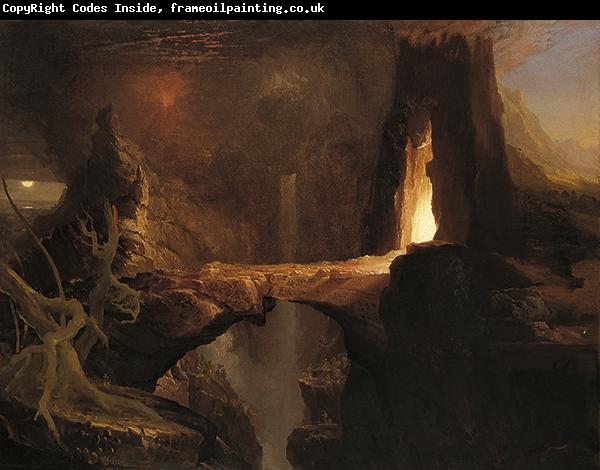 Thomas Cole Moon and Firelight