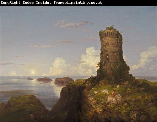 Thomas Cole Romantic Landscape with Ruined Tower