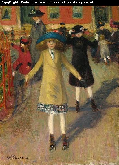 William Glackens Children Rollerskating