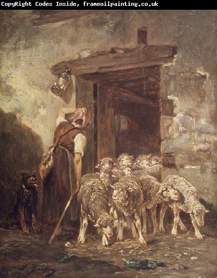 unknow artist Leaving the Sheep Pen