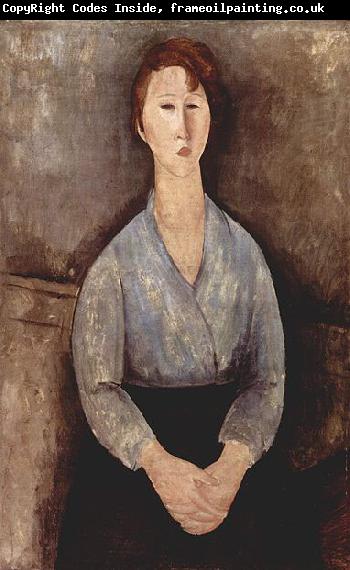 Amedeo Modigliani Sitzende Frau mit blauer Bluse