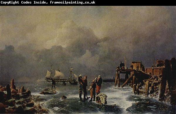 Andreas Achenbach Ufer des zugefrorenen Meeres