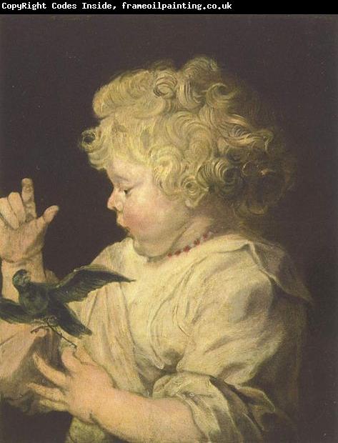 Anthony Van Dyck Portrat eines Kindes mit Vogel