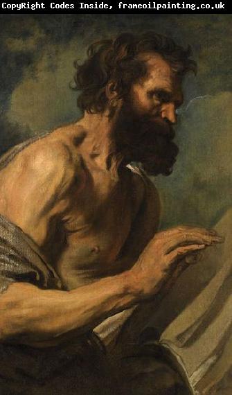 Anthony Van Dyck Study of a Bearded Man with Hands Raised,