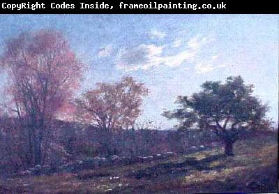 Charles Furneaux Landscape with a Stone Wall, oil painting of Melrose, Massachusetts by Charles Furneaux