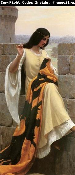 Edmund Blair Leighton Stitching the Standard