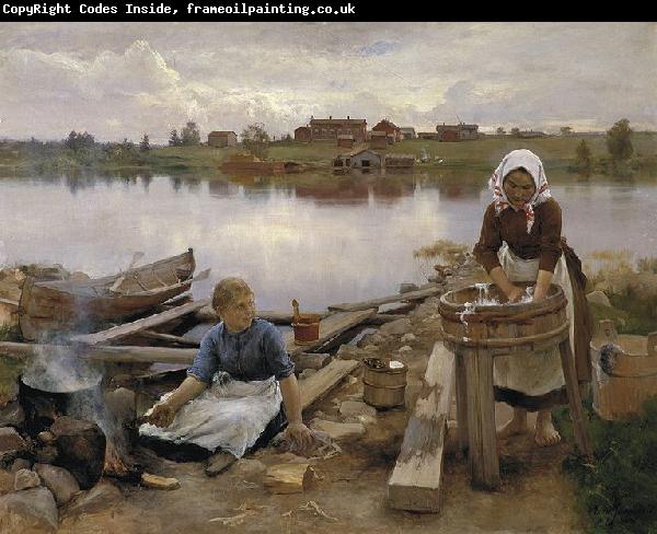 Eero Jarnefelt JARNEFELT Eero Laundry at the river bank