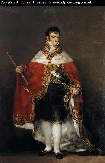 Francisco de Goya Portrait of Ferdinand VII of Spain in his robes of state