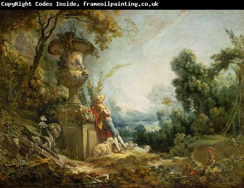 Francois Boucher Pastorale ou Jeune berger dans un paysage