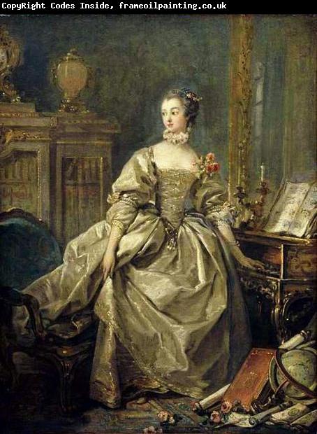 Francois Boucher Madame de Pompadour, la main sur le clavier du clavecin (1721-1764)