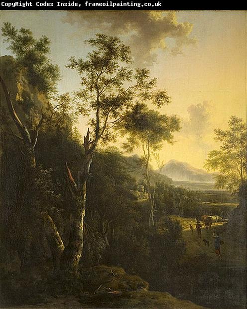 Frederik de Moucheron Rocky Landscape with Cattle and Figures 1675