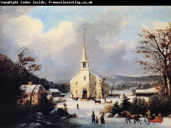 George Henry Durrie Going to Church