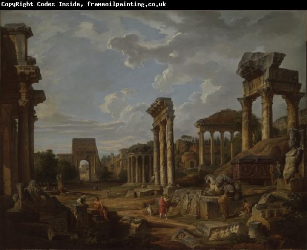 Giovanni Paolo Panini A Capriccio of the Roman Forum