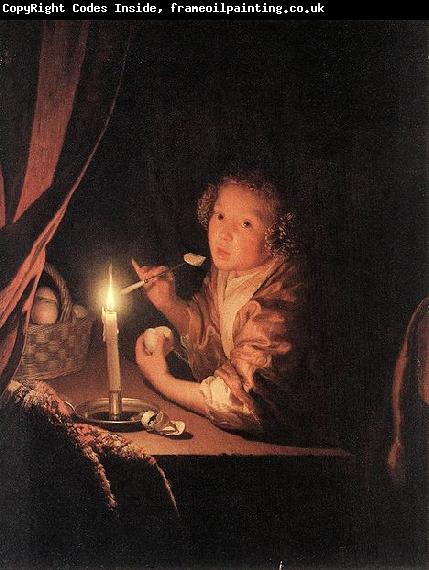 Godfried Schalcken Girl Eating an Apple