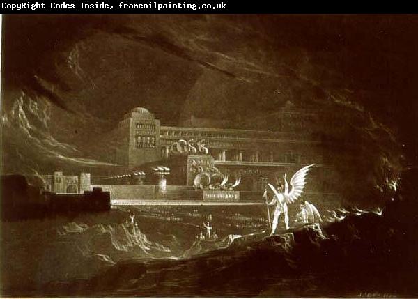 John Martin Pandemonium - One out of a set of mezzotints with the same title