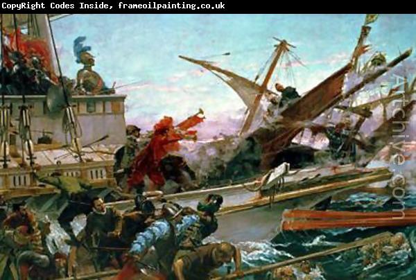 Juan Luna The Naval Battle of Lepanto of 1571 waged by Don John of Austria. Don Juan of Austria in battle, at the bow of the ship,