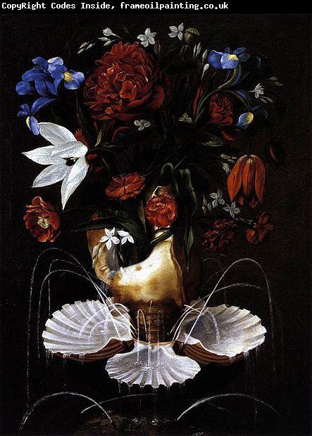 Juan de Espinosa Still-Life with Shell Fountain and Flowers