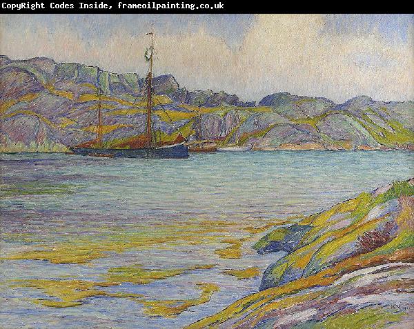 Karl Nordstrom Boats by a cliff, Kyrkesund