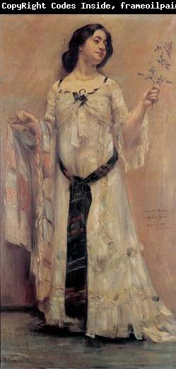 Lovis Corinth Portrait of Charlotte Berend-Corinth in a white dress