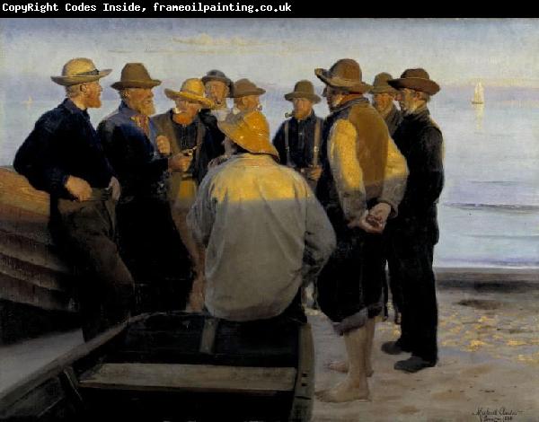 Michael Ancher Fishermen by the Sea on a Summer's Evening