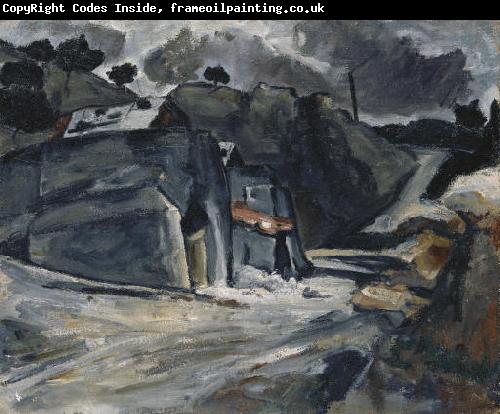 Paul Cezanne Paysage provencal, or Rochers a L'Estaque, or Masures sous la neige