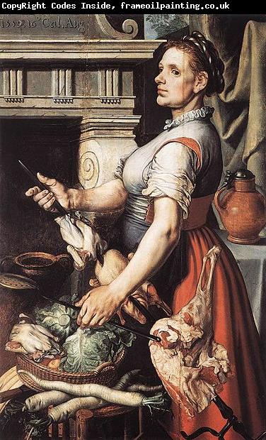 Pieter Aertsen Cook in front of the Stove