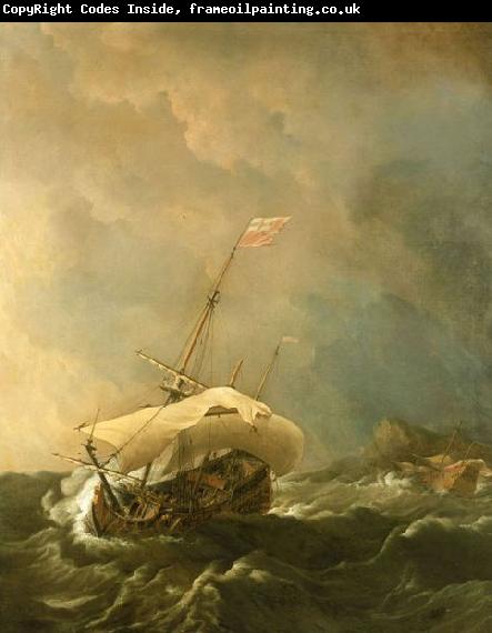 Willem Van de Velde The Younger An English Ship in a Gale Trying to Claw off a Lee Shore