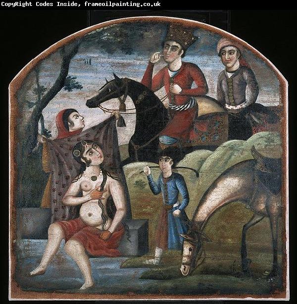 unknow artist Khusraw Discovers Shirin Bathing, From Pictorial Cycle of Eight Poetic Subjects