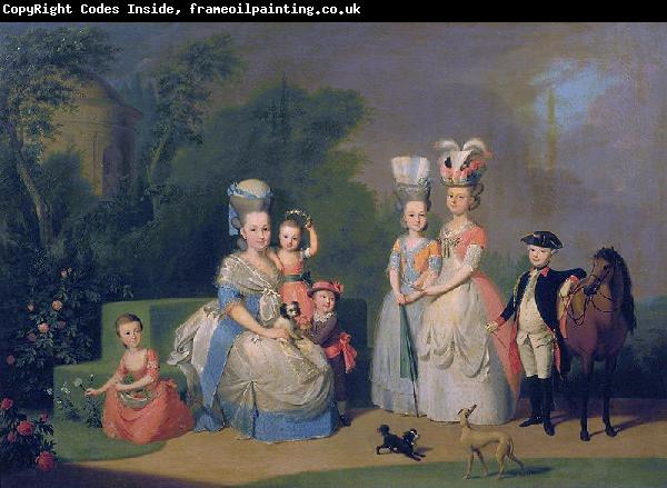 unknow artist Portrait of Carolina Wilhelmina of Orange (1743-1787) and her children.