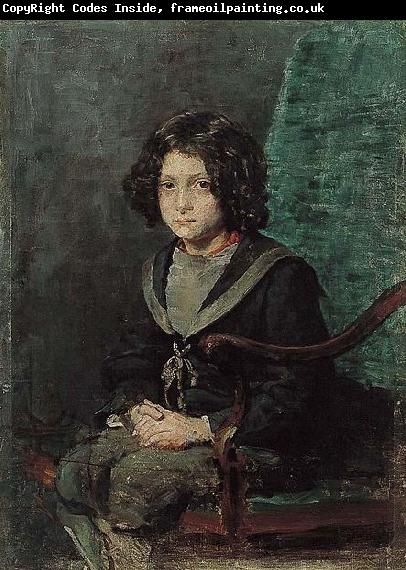 unknow artist Portrait of a Boy in Navy dress