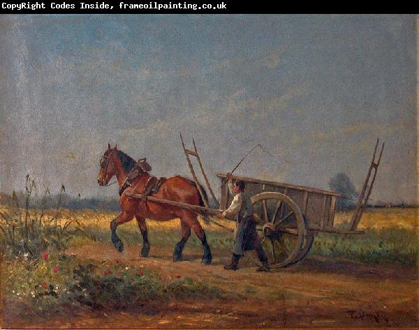 unknow artist Farmer with horse and cart