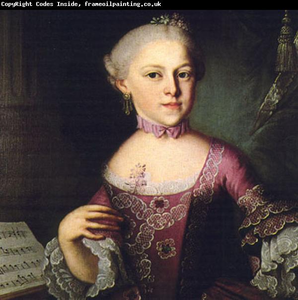 unknow artist Portrait of Maria Anna Mozart