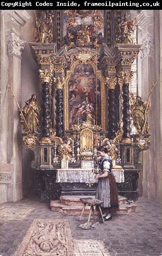 unknow artist Madchen vor dem Anna-Altar in der Stadtpfarrkirche in Rattenberg in Tirol,