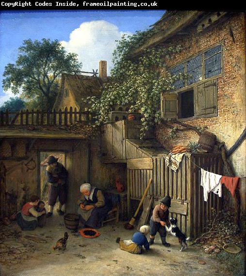 Adriaen van ostade The cottage dooryard.