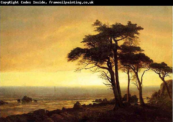 Albert Bierstadt The Sunset at Monterey Bay, the California Coast