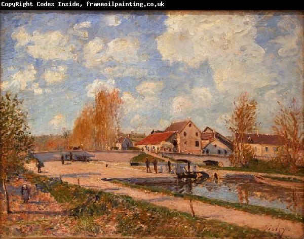 Alfred Sisley The Bourgogne Lock at Moret Spring