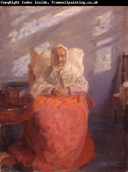 Anna Ancher Mrs Ane Brondum in the blue room