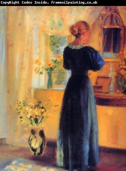 Anna Ancher Young Girl in front of Mirror