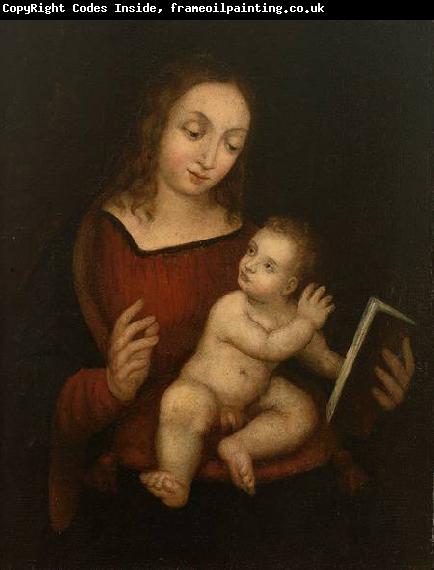 Anonymous Virgin Mary, reading, with the Child