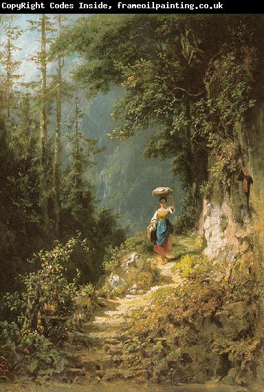 Carl Spitzweg Madchen mit Kopflast