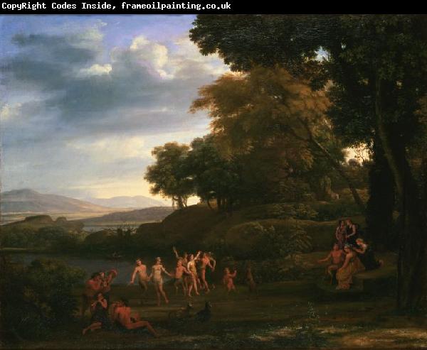 Claude Lorrain Landscape with Dancing Satyrs and Nymphs