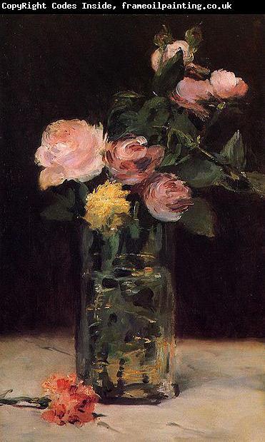 Edouard Manet Roses in a Glas Vase