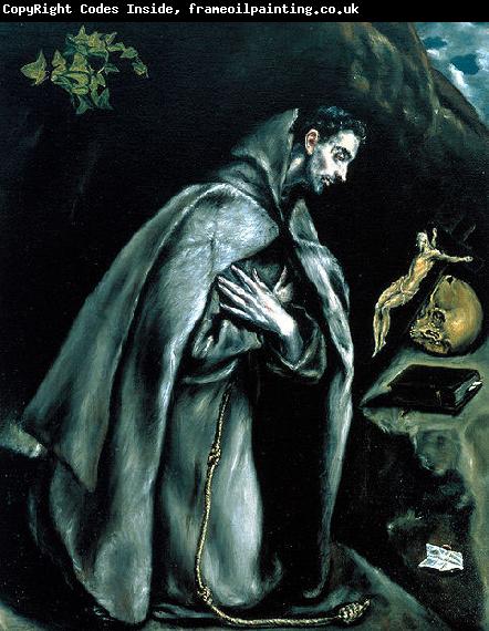 El Greco St Francis in Prayer before the Crucifix or Saint Francis Kneeling in Meditation