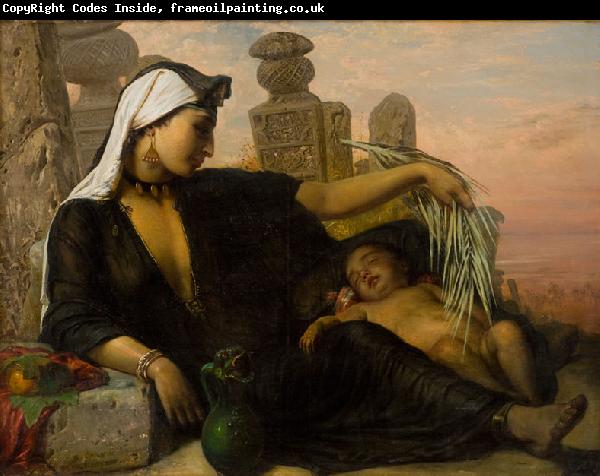 Elisabeth Jerichau Baumann Egyptian Fellah woman with her child