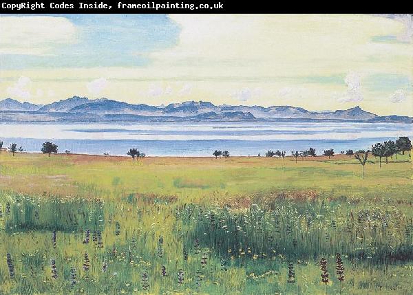 Ferdinand Hodler Der Genfersee von St Prex aus