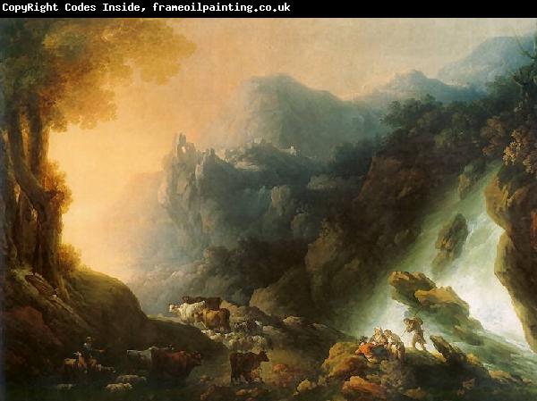 Franciszek Ksawery Lampi The mountain scenery from waterfall