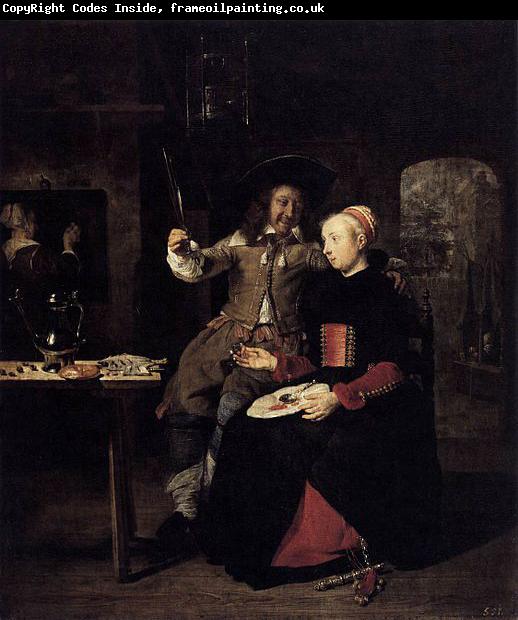 Gabriel Metsu Portrait of the Artist with His Wife Isabella de Wolff in a Tavern