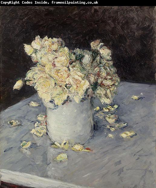 Gustave Caillebotte Yellow Roses in a Vase