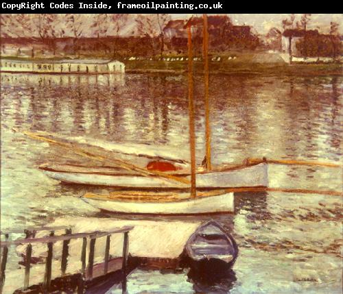 Gustave Caillebotte Voiliers au Mouillage sur la Seine, a Argenteuil