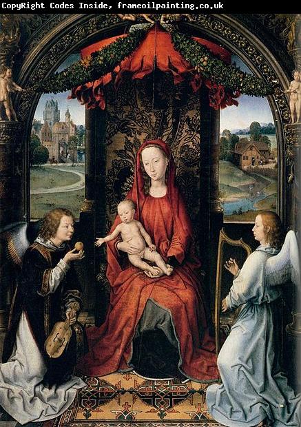 Hans Memling Madonna Enthroned with Child and Two Angels